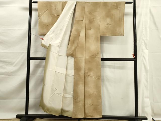 平和屋着物■上質な小紋　地紋起こし　雲取り風景文　暈し染め　正絹　逸品　DABK6820ya