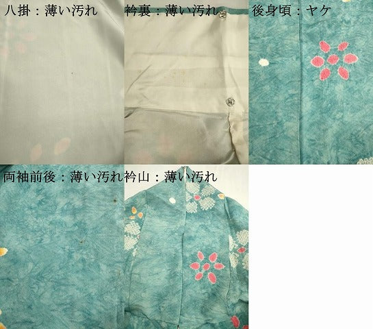 平和屋着物■上質な小紋　絞り　舞花文　暈し染め　正絹　逸品　DABK6830ya