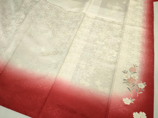 平和屋着物■豪華振袖　御所車花文　暈し染め　金彩　正絹　逸品　DABK6833ya