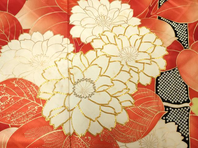 平和屋着物■豪華振袖　駒刺繍　草花文　竹　金彩　正絹　逸品　DABK6839ya