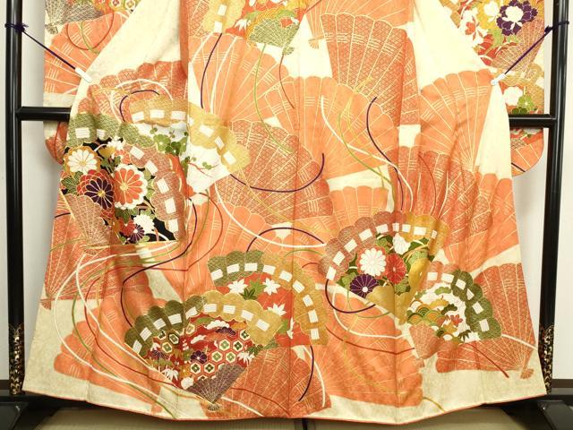 平和屋着物■豪華振袖　駒刺繍　檜扇花松文　金彩　正絹　逸品　DABK6840ya