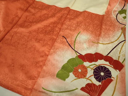 平和屋着物■豪華振袖　駒刺繍　檜扇花松文　金彩　正絹　逸品　DABK6840ya