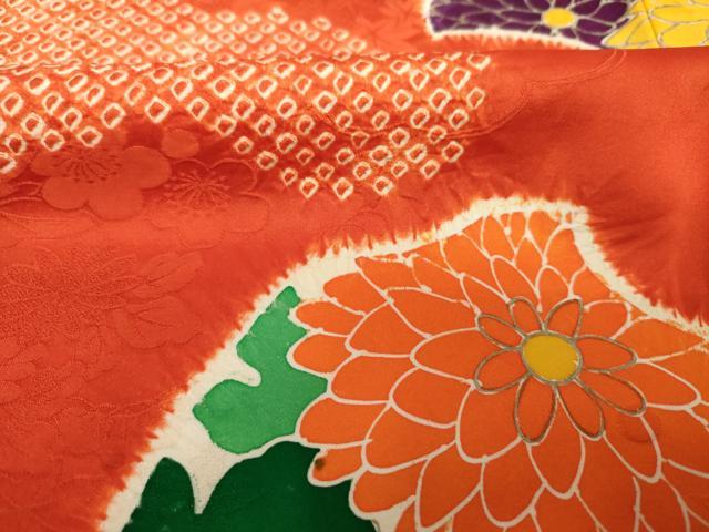平和屋着物■豪華振袖　駒刺繍　絞り　立波草花文　金彩　正絹　逸品　DABK6846ya