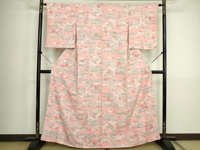 平和屋着物■上質な小紋　辻が花　正絹　逸品　DABK6852ya