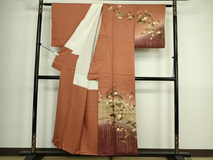 平和屋着物■訪問着　地紙花文　暈し染め　金彩　正絹　逸品　DABK6853ya