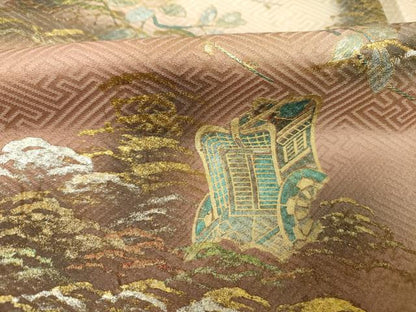平和屋着物■訪問着　風景文　暈し染め　金銀彩　正絹　逸品　DABK6858ya