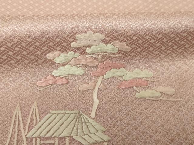 平和屋着物■訪問着　総刺繍　風景文　正絹　逸品　DABK6859ya