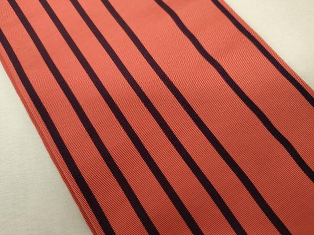 平和屋着物◎本場筑前博多織　両面　半幅帯　麻の葉文様　正絹　逸品　DABK6898ya