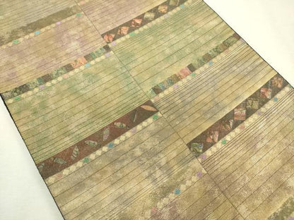 平和屋着物◎六通柄袋帯　螺鈿織　霞横段文　金糸　引箔　正絹　逸品　DABK6926ya