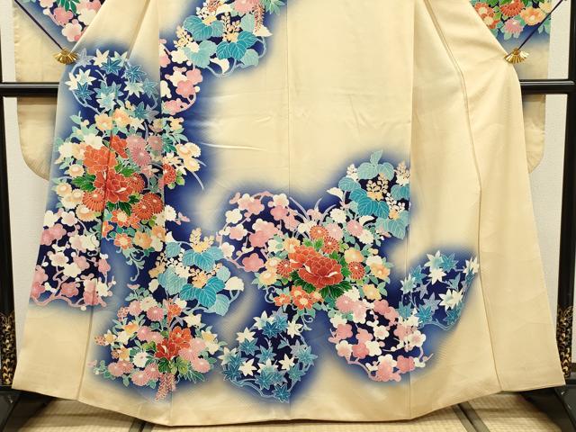 平和屋着物■豪華振袖　草花文　枝梅　暈し染め　正絹　逸品　DABK6955ya