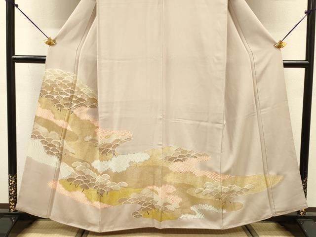 平和屋着物■豪華色留袖　刺繍　雲取り松文　鹿の子　金彩　正絹　逸品　DABK6968ya