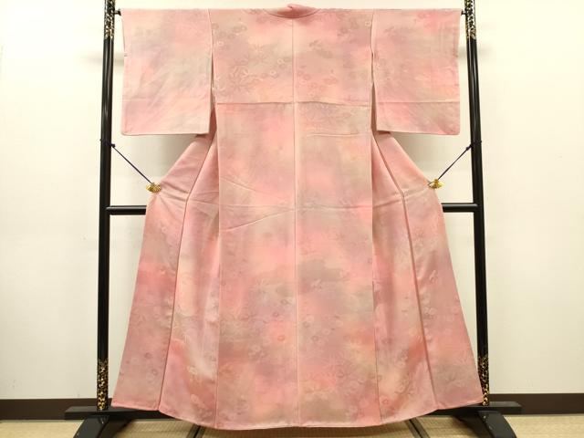 平和屋着物■上質な小紋　草花地紋　正絹　逸品　DABK6969ya