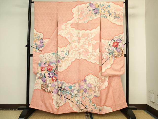 平和屋着物■豪華振袖　駒刺繍　絞り　花車文　金糸　正絹　逸品　DABK6977ya
