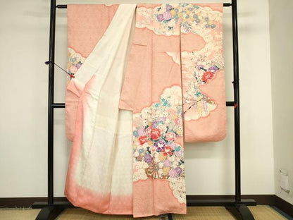 平和屋着物■豪華振袖　駒刺繍　絞り　花車文　金糸　正絹　逸品　DABK6977ya