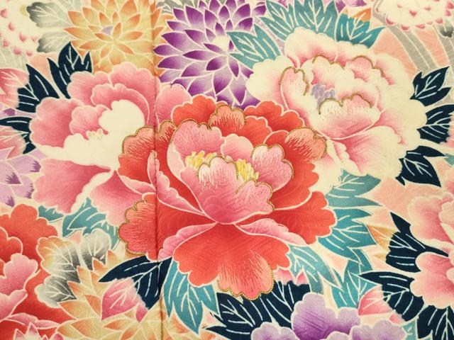 平和屋着物■豪華振袖　駒刺繍　絞り　花車文　金糸　正絹　逸品　DABK6977ya