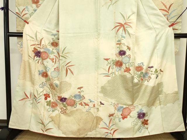 平和屋着物■豪華振袖　刺繍　草花文　金彩　正絹　逸品　DABK6987ya