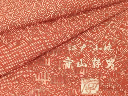 平和屋着物■寺山存男　江戸小紋　吉祥花文　鈴乃屋扱い　正絹　逸品　未使用　DABK6992ya