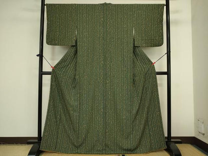 平和屋着物■上質な小紋　枝葉間道　正絹　逸品　DABK6998ya