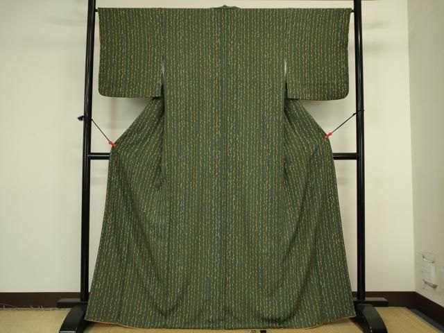 平和屋着物■上質な小紋　枝葉間道　正絹　逸品　DABK6998ya