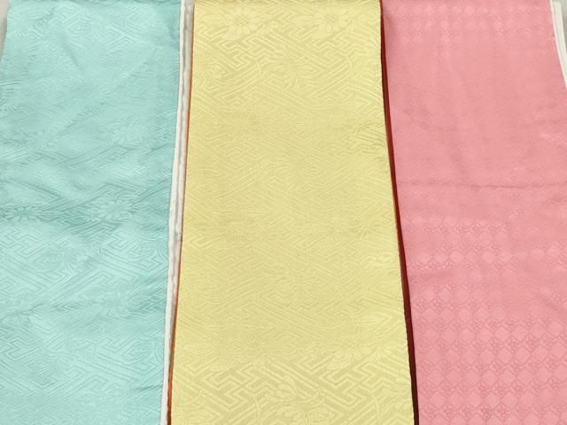平和屋着物▼和装小物　重ね衿・伊達衿　まとめて20点　紗綾形　麻の葉文様　舞桜　市松　草花文　金糸　未使用品あり　逸品　DABK7106xg