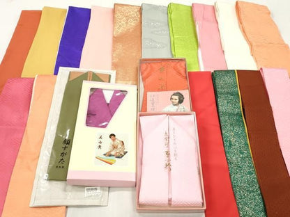 平和屋着物▼和装小物　重ね衿・伊達衿　まとめて20点　紗綾形　雲取り文　七宝文　舞花文　金糸　未使用品あり　逸品　DABK7117xg