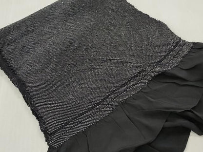 平和屋着物▼男性　和装小物　兵児帯4点セット　総絞り　黒色　全て正絹　未使用あり　逸品　DABK7147xg
