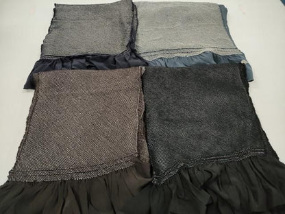 平和屋着物▼男性　和装小物　兵児帯4点セット　総絞り　黒色　灰色　赤墨色　全て正絹　逸品　DABK7148xg
