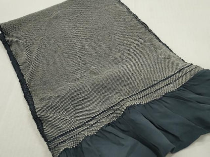 平和屋着物▼男性　和装小物　兵児帯4点セット　総絞り　黒色　灰色　赤墨色　全て正絹　逸品　DABK7148xg