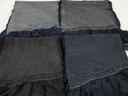 平和屋着物▼男性　和装小物　兵児帯4点セット　総絞り　黒色　留紺色　未使用あり　全て正絹　逸品　DABK7162xg