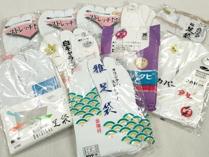 平和屋着物▼和装小物　足袋まとめて10点　白足袋　ストレッチ足袋　21.5cm～23.0cm　逸品　未使用　DABK7197xg