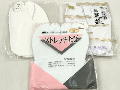 平和屋着物▼和装小物　足袋まとめて10点　白足袋　ストレッチ足袋　21.5cm～23.0cm　逸品　未使用　DABK7197xg
