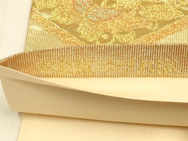 平和屋本店▼六通柄袋帯　花菱文　つづれ織　本金箔　正絹　逸品　DABK7526du