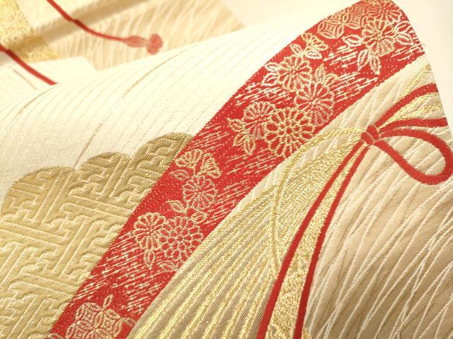 平和屋本店▼六通柄袋帯　吉祥文　本金二丁箔九百錦　正絹　逸品　DABK7529du