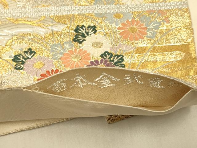平和屋本店▼六通柄袋帯　光悦春秋文　九百本金弐重織　正絹　逸品　DABK7545du