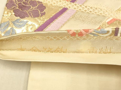平和屋本店▼六通柄袋帯　唐織　鳳凰吉祥花文　本金箔錦　二重織　正絹　逸品　DABK7546du