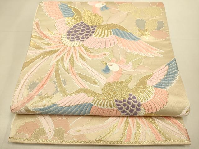 平和屋本店▼六通柄袋帯　唐織　鳳凰花文　24金箔　しょう美　正絹　逸品　DABK7562du