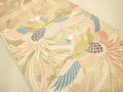 平和屋本店▼六通柄袋帯　唐織　鳳凰花文　24金箔　しょう美　正絹　逸品　DABK7562du