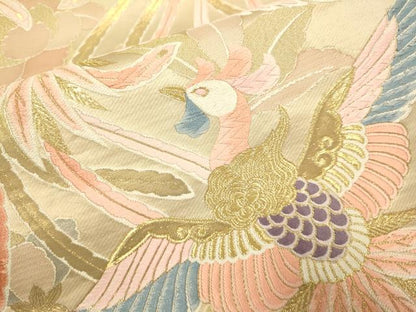 平和屋本店▼六通柄袋帯　唐織　鳳凰花文　24金箔　しょう美　正絹　逸品　DABK7562du