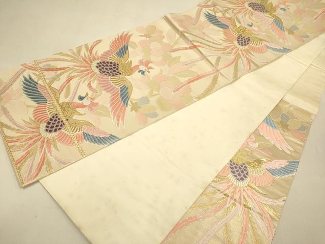 平和屋本店▼六通柄袋帯　唐織　鳳凰花文　24金箔　しょう美　正絹　逸品　DABK7562du