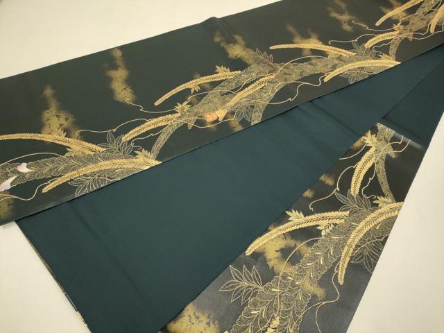 平和屋本店▼螺鈿作家　藤本隆士　袋帯　藤　本金箔引箔　正絹　逸品　DABK7566du