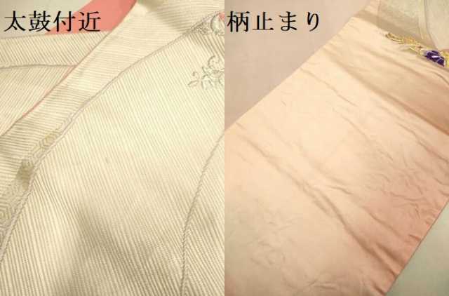 平和屋本店▼六通柄袋帯　束ね熨斗花文　K24金箔二重織　正絹　逸品　DABK7584du