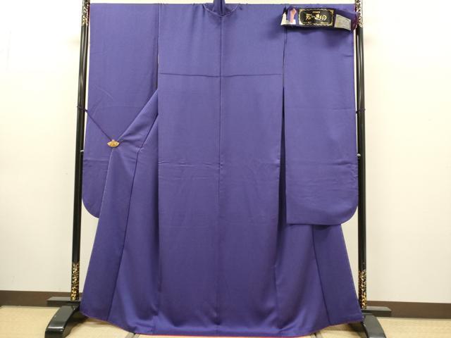 平和屋着物●豪華振袖　濃い青紫色　反端付き　正絹　逸品　DABK7856du