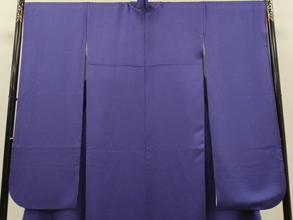 平和屋着物●豪華振袖　濃い青紫色　反端付き　正絹　逸品　DABK7856du