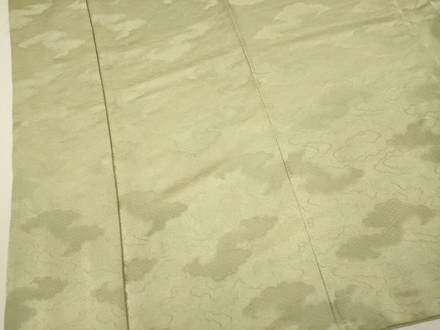 平和屋着物●上質な色無地　雲重ね地紋　利休茶色　正絹　逸品　DABK7880du