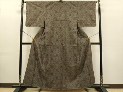 平和屋着物●本場大島紬　7マルキ　麻の葉文様　正絹　逸品　未使用　DABK7883du