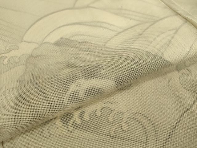 平和屋着物▽訪問着　無双　紗袷　紗×絽　立波文　正絹　逸品　DABK7900du