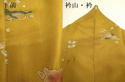 平和屋着物●青山みとも　小紋　跳び兎　鬼しぼ縮緬　正絹　逸品　DABK7986du
