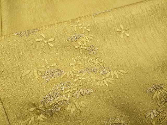 平和屋着物●中国三大刺繍　スワトウ刺繍　汕頭刺繍　総刺繍　訪問着　流水笹松文　金糸　正絹　逸品　DABK7990du