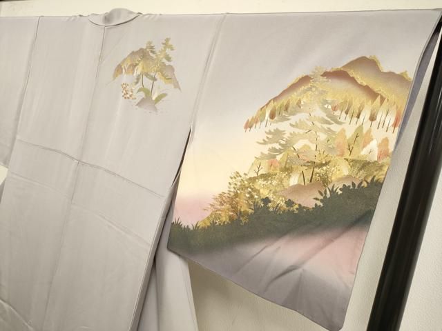平和屋着物●訪問着　風景文　暈し染め　金彩　正絹　逸品　DABK7993du