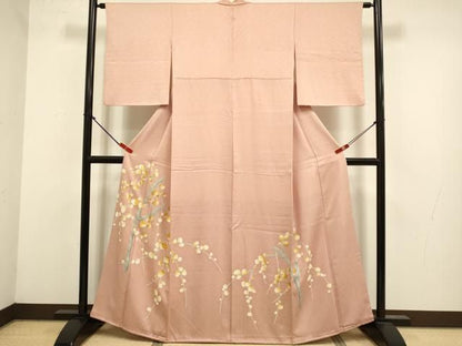 平和屋着物●豪華色留袖　刺繍　枝花文　正絹　逸品　DABK7996du